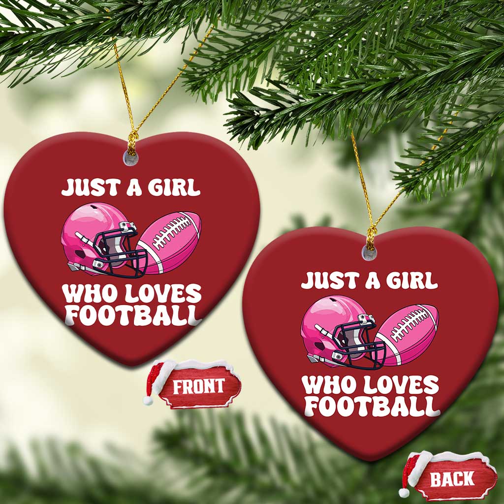 Funny Just A Girl Who Loves Football Christmas Ornament - Wonder Print Shop