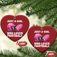 Funny Just A Girl Who Loves Football Christmas Ornament - Wonder Print Shop