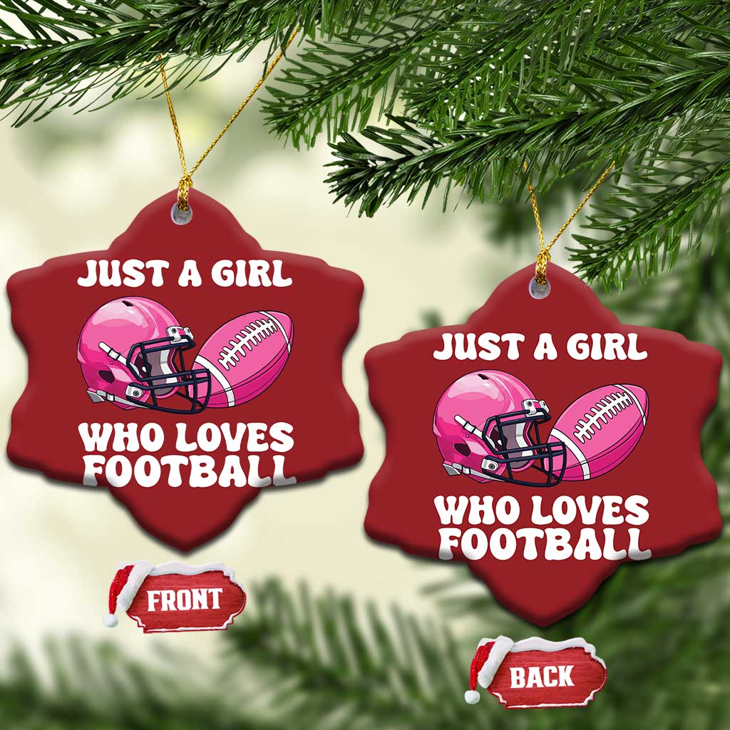 Funny Just A Girl Who Loves Football Christmas Ornament - Wonder Print Shop