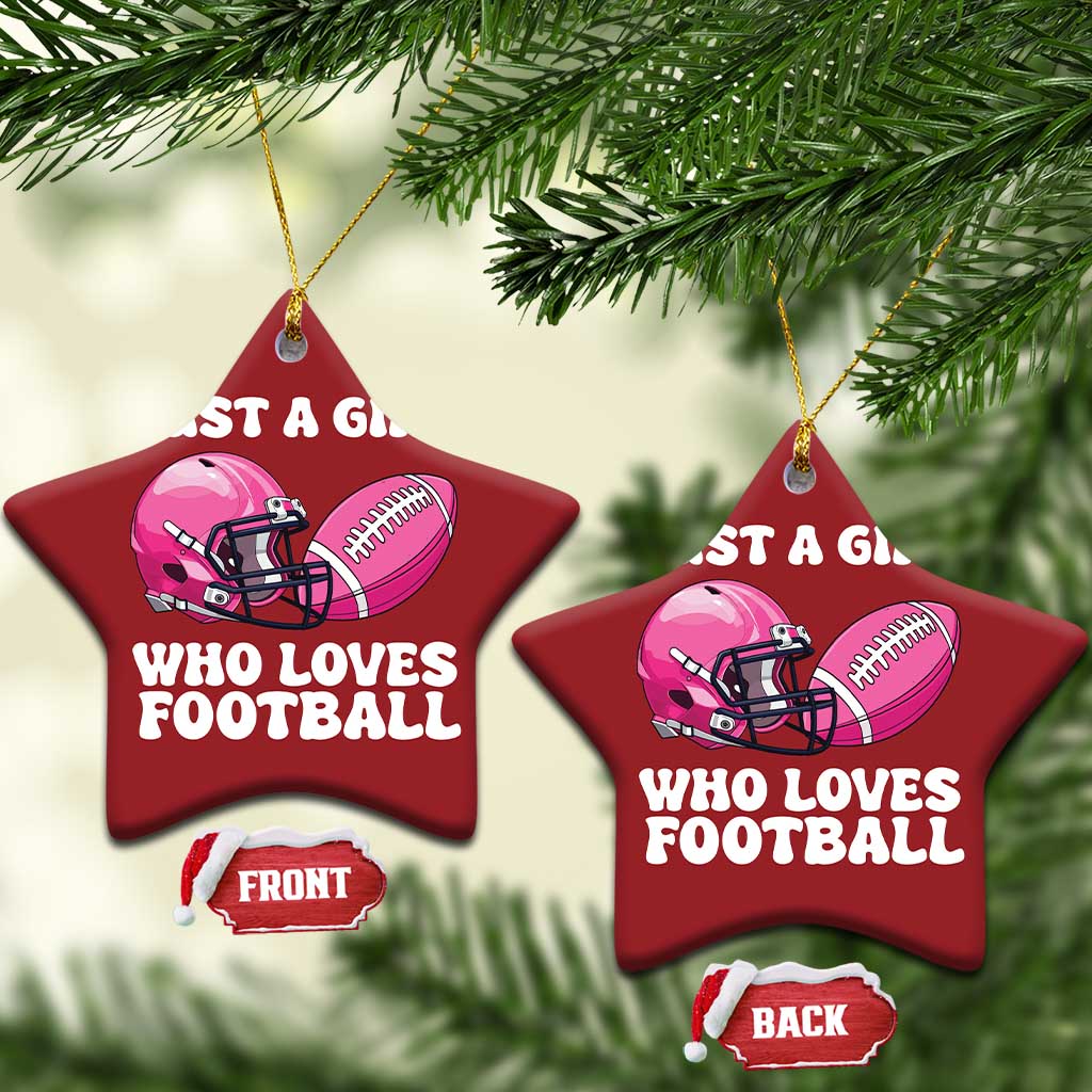 Funny Just A Girl Who Loves Football Christmas Ornament - Wonder Print Shop