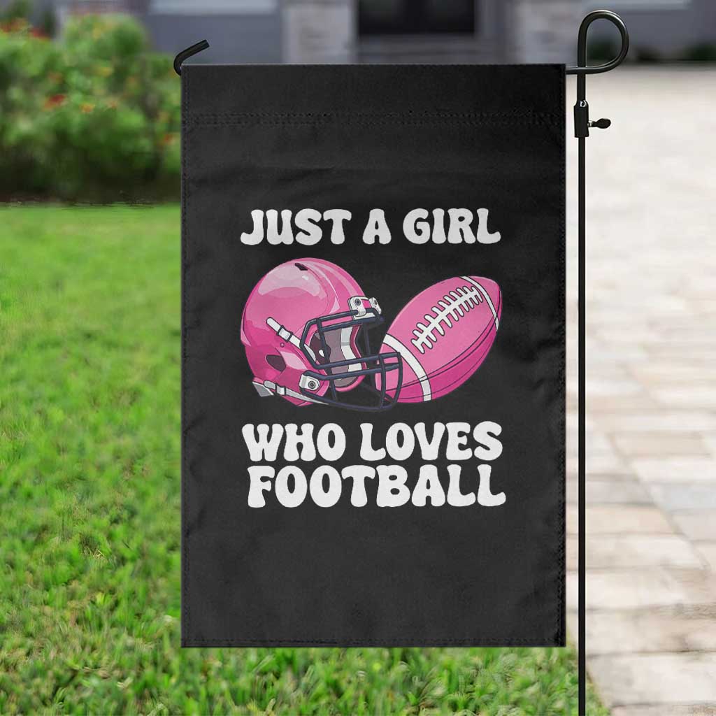 Funny Just A Girl Who Loves Football Garden Flag - Wonder Print Shop