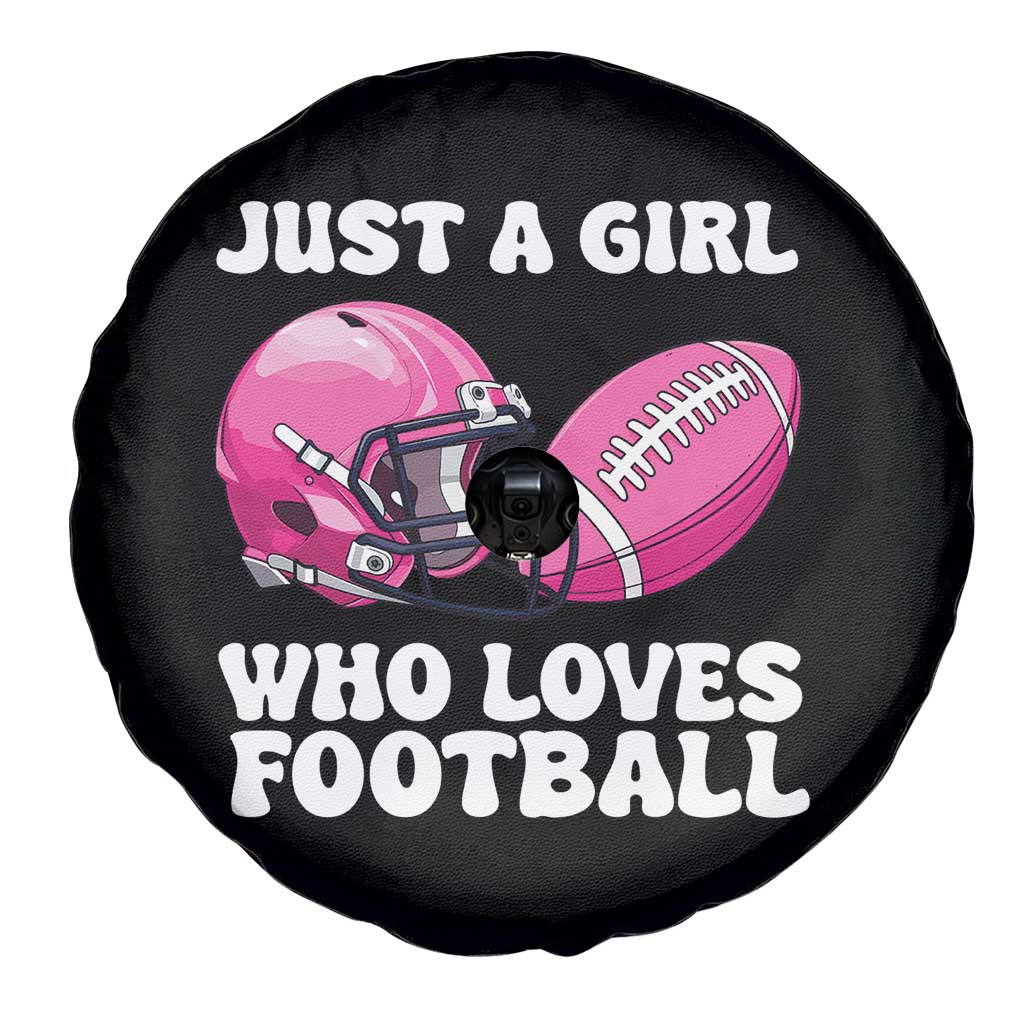 Funny Just A Girl Who Loves Football Spare Tire Cover - Wonder Print Shop