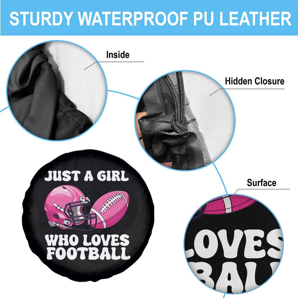 Funny Just A Girl Who Loves Football Spare Tire Cover - Wonder Print Shop