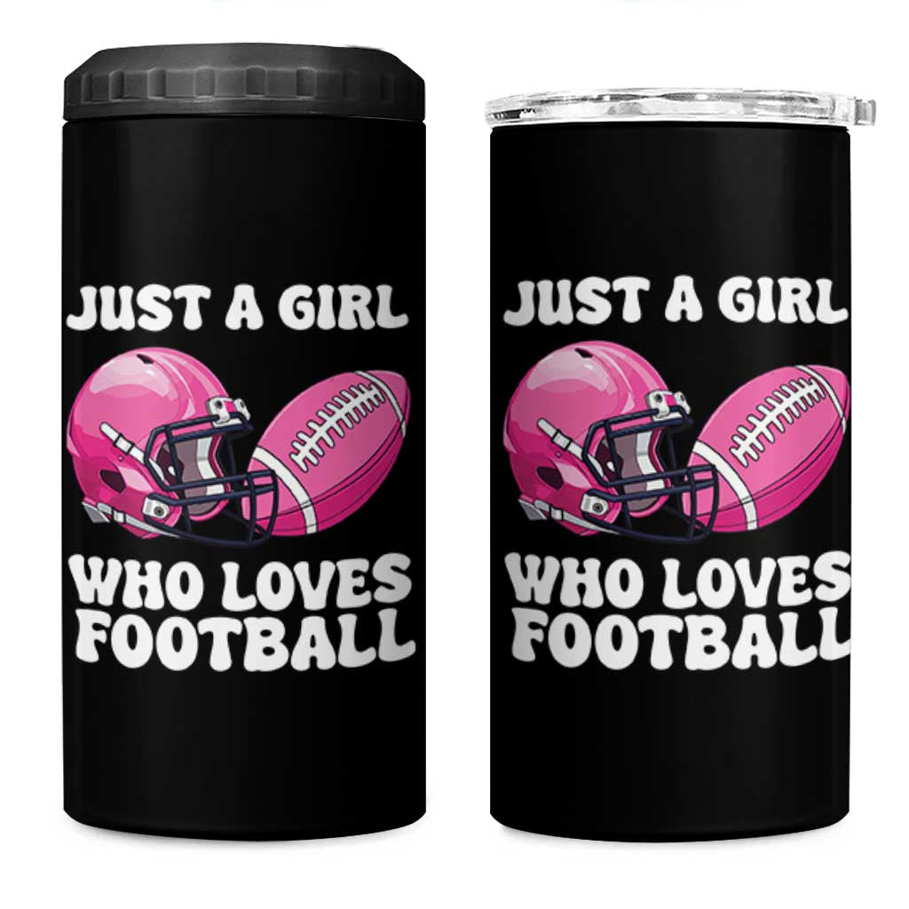 Funny Just A Girl Who Loves Football 4 in 1 Can Cooler Tumbler - Wonder Print Shop