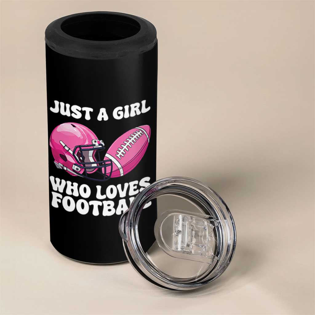 Funny Just A Girl Who Loves Football 4 in 1 Can Cooler Tumbler - Wonder Print Shop