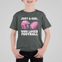 Funny Just A Girl Who Loves Football T Shirt For Kid - Wonder Print Shop