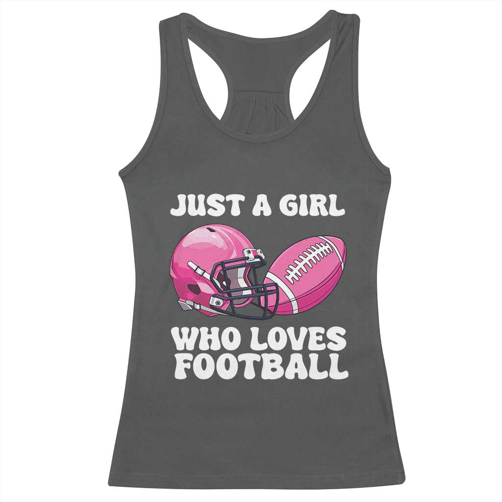 Funny Just A Girl Who Loves Football Racerback Tank Top - Wonder Print Shop