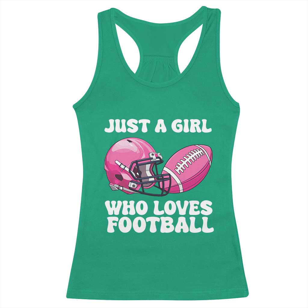 Funny Just A Girl Who Loves Football Racerback Tank Top - Wonder Print Shop