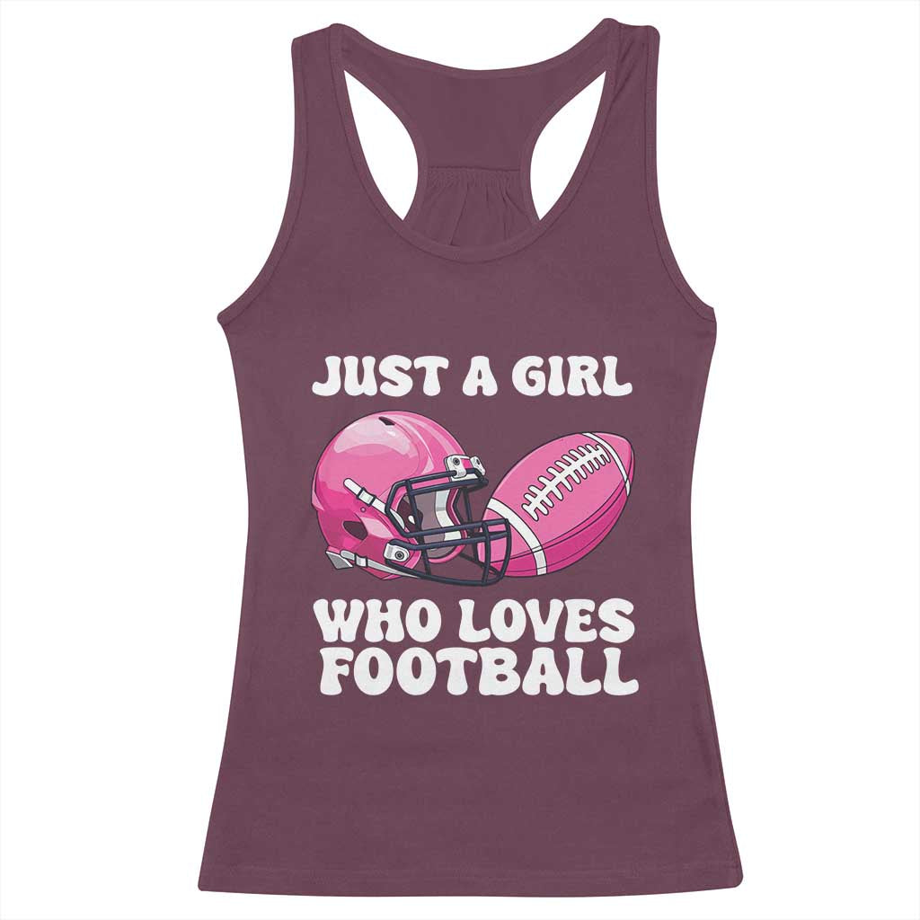 Funny Just A Girl Who Loves Football Racerback Tank Top - Wonder Print Shop