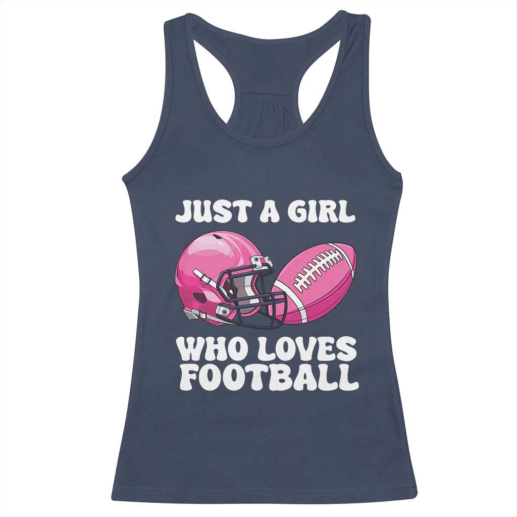 Funny Just A Girl Who Loves Football Racerback Tank Top - Wonder Print Shop