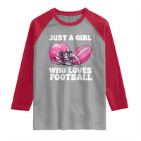 Funny Just A Girl Who Loves Football Raglan Shirt - Wonder Print Shop