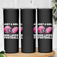 Funny Just A Girl Who Loves Football Skinny Tumbler - Wonder Print Shop