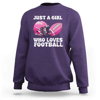 Funny Just A Girl Who Loves Football Sweatshirt - Wonder Print Shop
