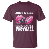 Funny Just A Girl Who Loves Football T Shirt - Wonder Print Shop