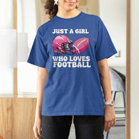 Funny Just A Girl Who Loves Football T Shirt For Women - Wonder Print Shop