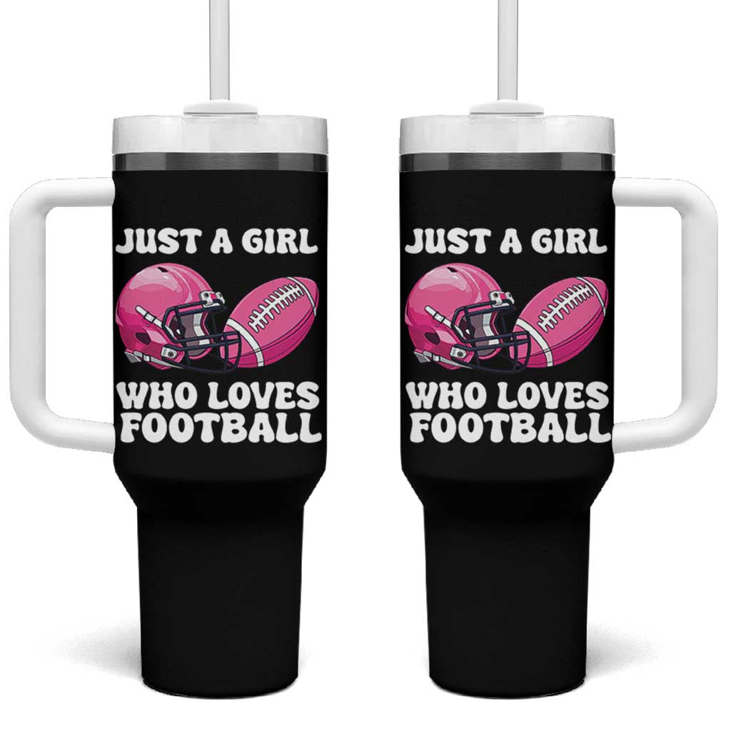 Funny Just A Girl Who Loves Football Tumbler With Handle - Wonder Print Shop