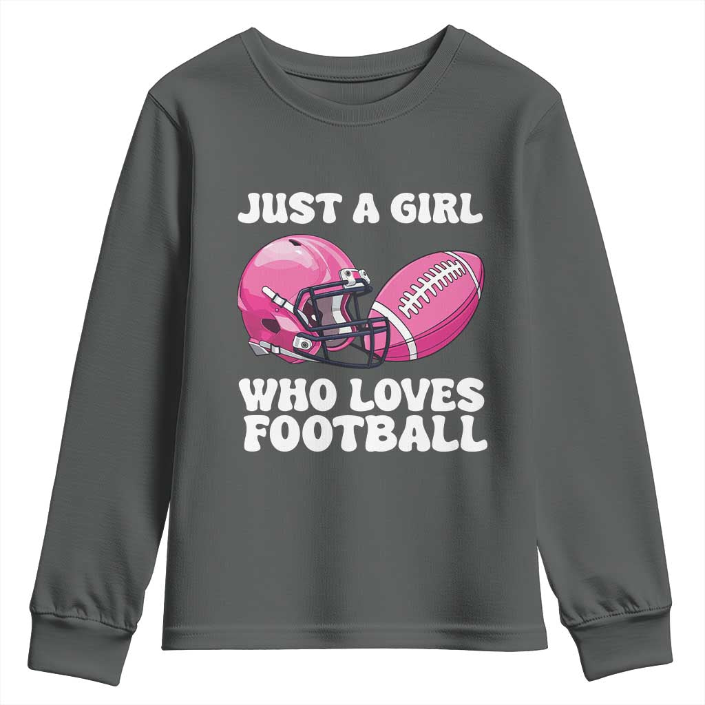 Funny Just A Girl Who Loves Football Youth Sweatshirt - Wonder Print Shop