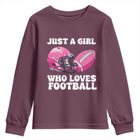 Funny Just A Girl Who Loves Football Youth Sweatshirt - Wonder Print Shop