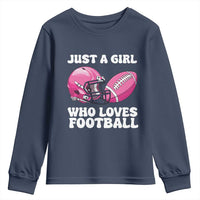 Funny Just A Girl Who Loves Football Youth Sweatshirt - Wonder Print Shop