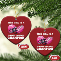 This Girl Is A Fantasy Football Champion Christmas Ornament Funny Champ Champion Draft - Wonder Print Shop