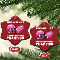 This Girl Is A Fantasy Football Champion Christmas Ornament Funny Champ Champion Draft - Wonder Print Shop