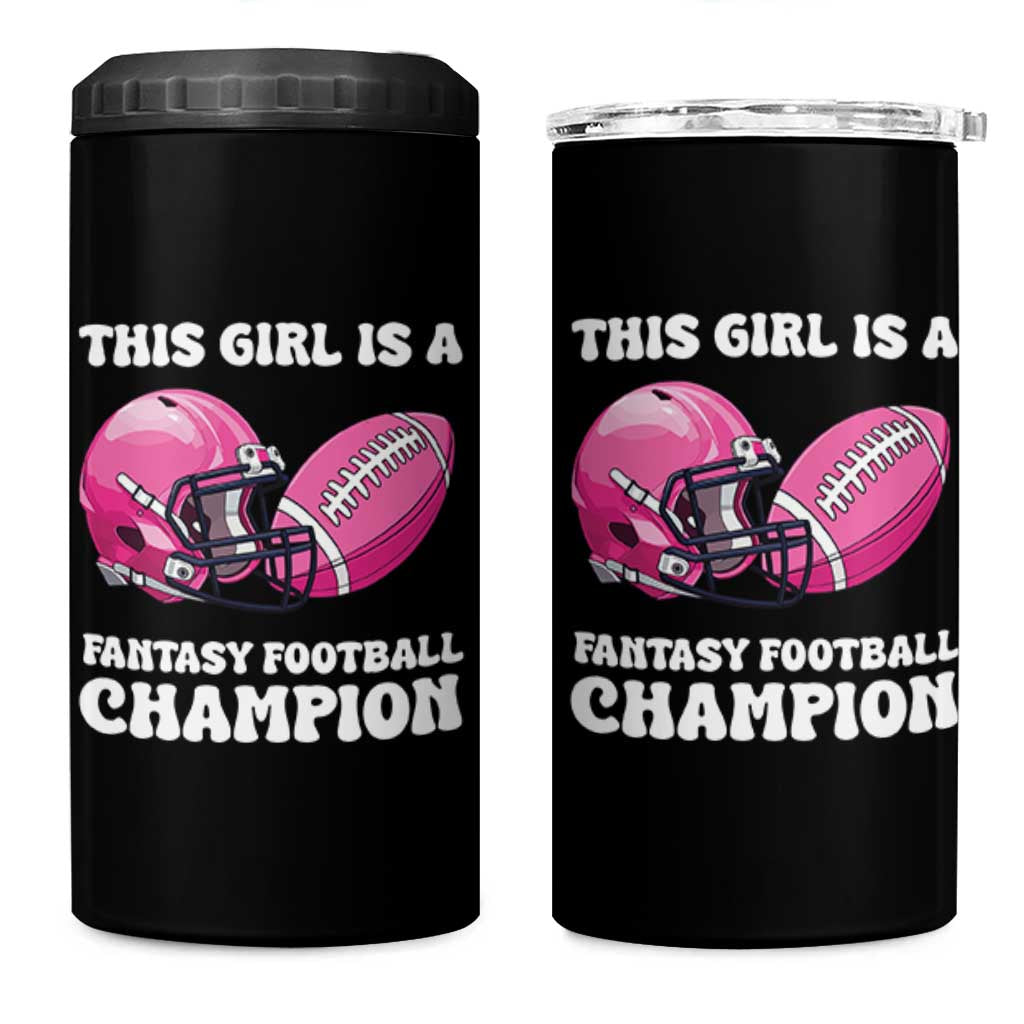This Girl Is A Fantasy Football Champion 4 in 1 Can Cooler Tumbler Funny Champ Champion Draft - Wonder Print Shop