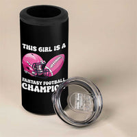 This Girl Is A Fantasy Football Champion 4 in 1 Can Cooler Tumbler Funny Champ Champion Draft - Wonder Print Shop