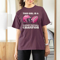 This Girl Is A Fantasy Football Champion T Shirt For Women Funny Champ Champion Draft - Wonder Print Shop