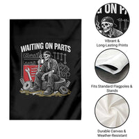 Funny Waiting On Parts Mechanic Skeleton Auto Repair Life Garden Flag