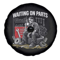 Funny Waiting On Parts Mechanic Skeleton Auto Repair Life Spare Tire Cover