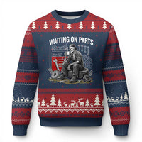 Funny Waiting On Parts Mechanic Skeleton Auto Repair Life Ugly Christmas Sweater