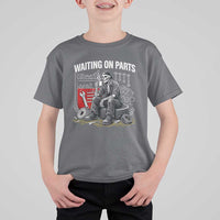 Funny Waiting On Parts Mechanic Skeleton Auto Repair Life T Shirt For Kid