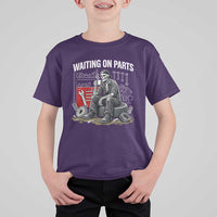 Funny Waiting On Parts Mechanic Skeleton Auto Repair Life T Shirt For Kid