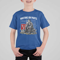 Funny Waiting On Parts Mechanic Skeleton Auto Repair Life T Shirt For Kid