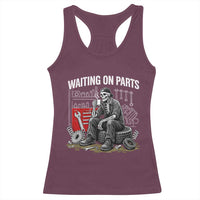 Funny Waiting On Parts Mechanic Skeleton Auto Repair Life Racerback Tank Top