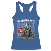 Funny Waiting On Parts Mechanic Skeleton Auto Repair Life Racerback Tank Top