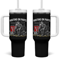 Funny Waiting On Parts Mechanic Skeleton Auto Repair Life Tumbler With Handle