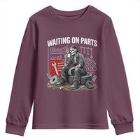 Funny Waiting On Parts Mechanic Skeleton Auto Repair Life Youth Sweatshirt