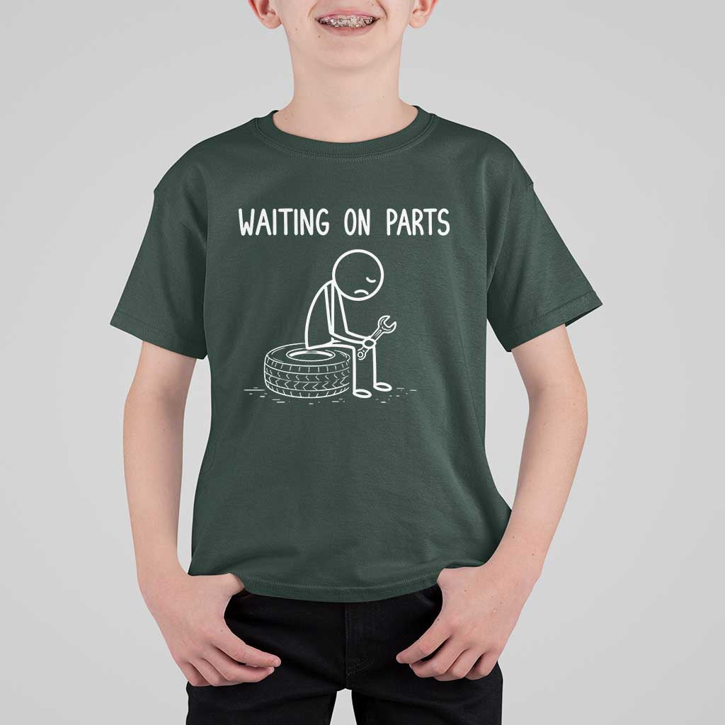 Funny Waiting On Parts Mechanic Auto Repair Car T Shirt For Kid