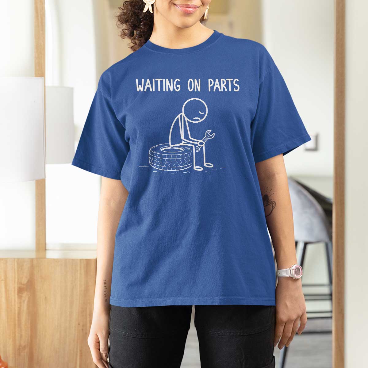 Funny Waiting On Parts Mechanic Auto Repair Car T Shirt For Women