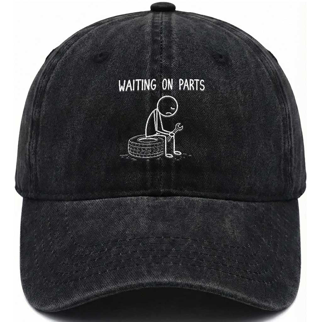 Funny Waiting On Parts Mechanic Auto Repair Car Washed Cotton Baseball Cap