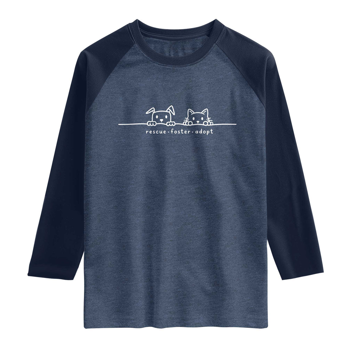 Rescue Dog Cat Raglan Shirt Adopt Rescue Foster Animal Shelter Volunteer