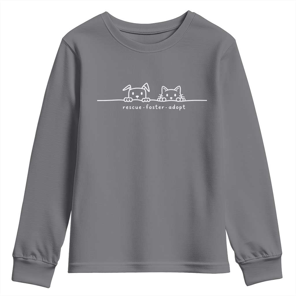 Rescue Dog Cat Youth Sweatshirt Adopt Rescue Foster Animal Shelter Volunteer