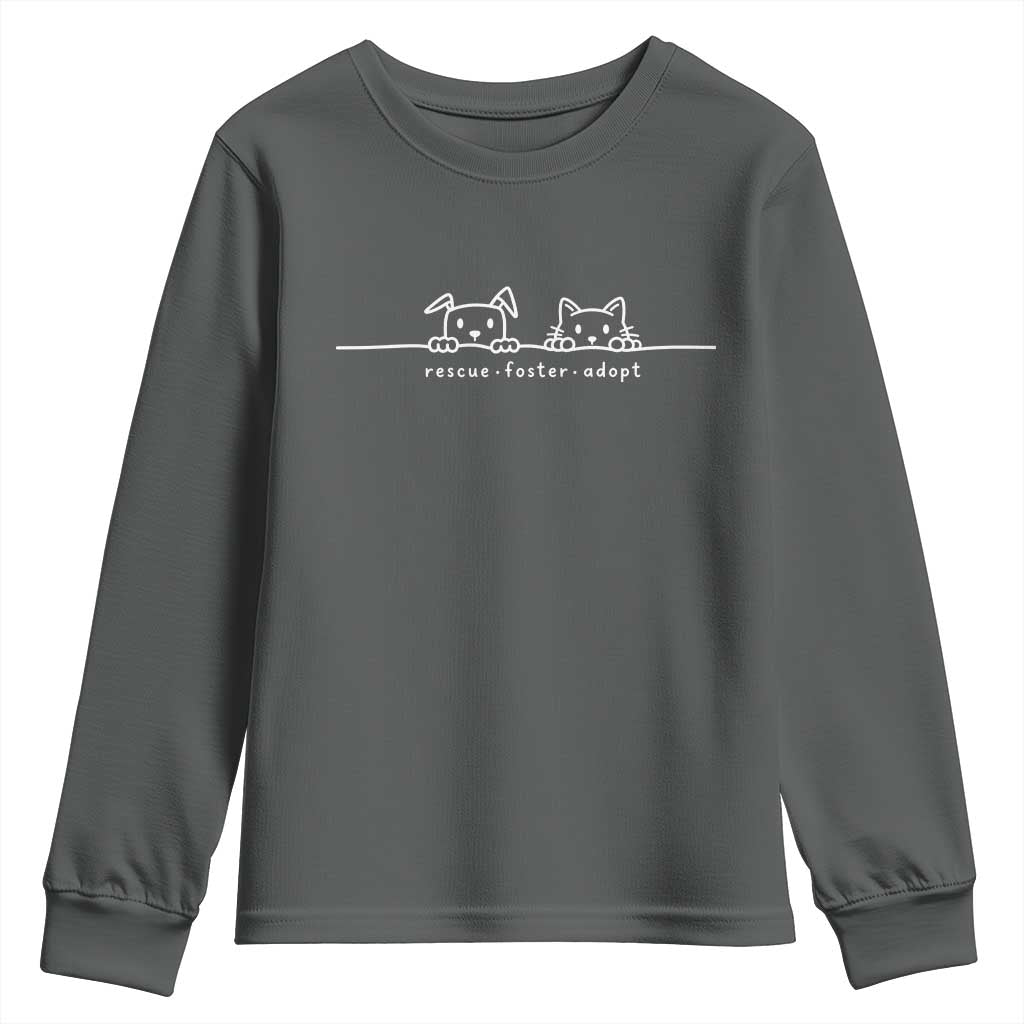 Rescue Dog Cat Youth Sweatshirt Adopt Rescue Foster Animal Shelter Volunteer