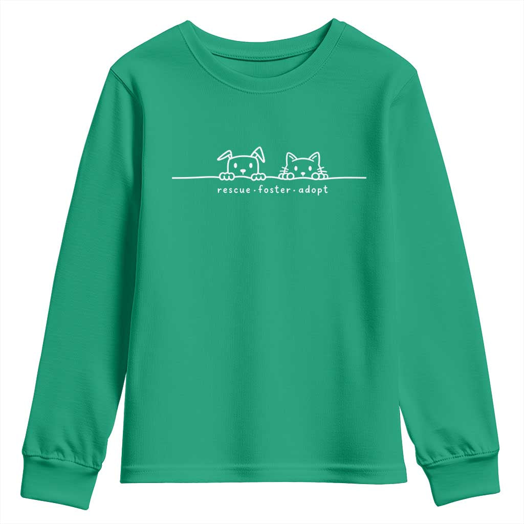 Rescue Dog Cat Youth Sweatshirt Adopt Rescue Foster Animal Shelter Volunteer