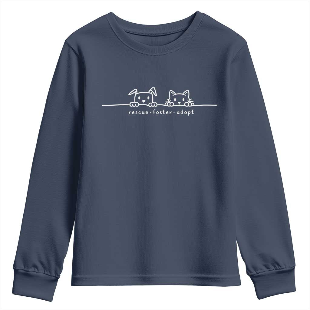 Rescue Dog Cat Youth Sweatshirt Adopt Rescue Foster Animal Shelter Volunteer