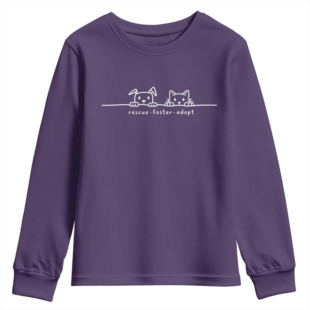 Rescue Dog Cat Youth Sweatshirt Adopt Rescue Foster Animal Shelter Volunteer