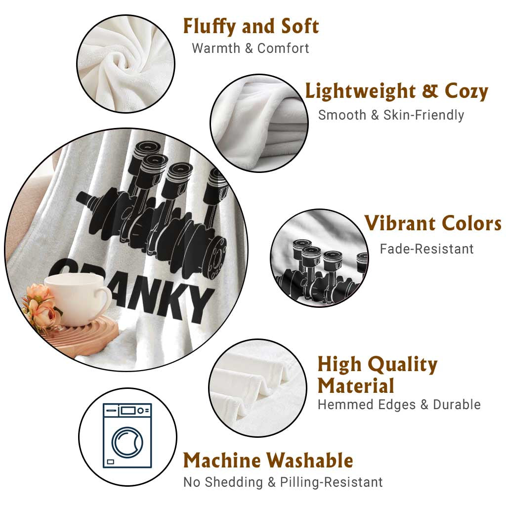 Cranky Car Engine Crankshaft Cars Lover Throw Blanket Mechanics Father Day