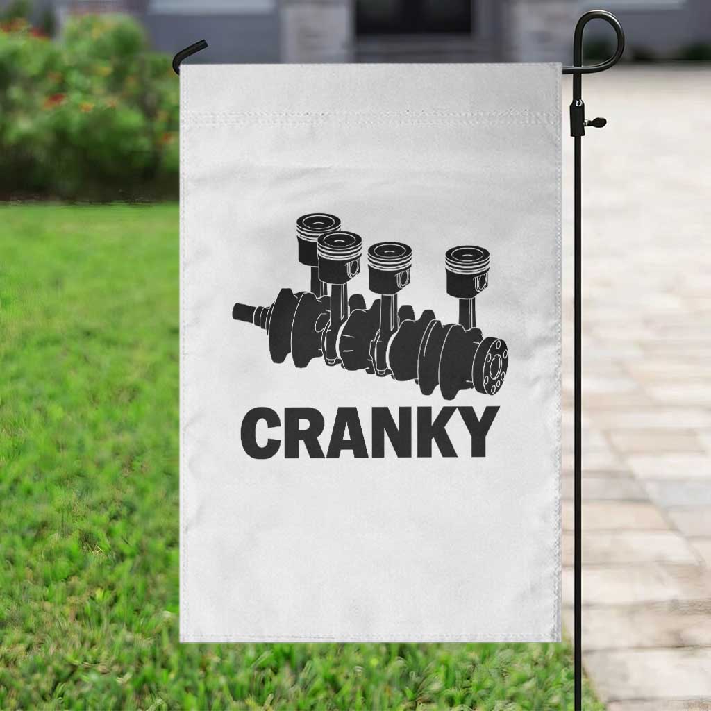 Cranky Car Engine Crankshaft Cars Lover Garden Flag Mechanics Father Day