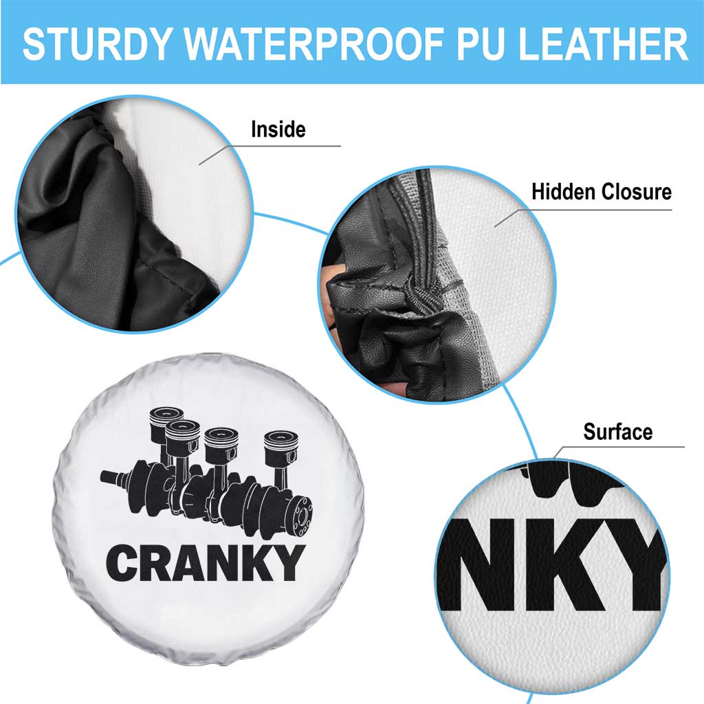 Cranky Car Engine Crankshaft Cars Lover Spare Tire Cover Mechanics Father Day